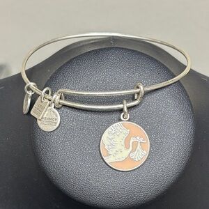 Alex and Ani Silver Pink Stork Charm Bracelet Baby Shower Girl